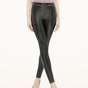 Wolford Estella Faux Leather Leggings‎ NWT Black Size 12